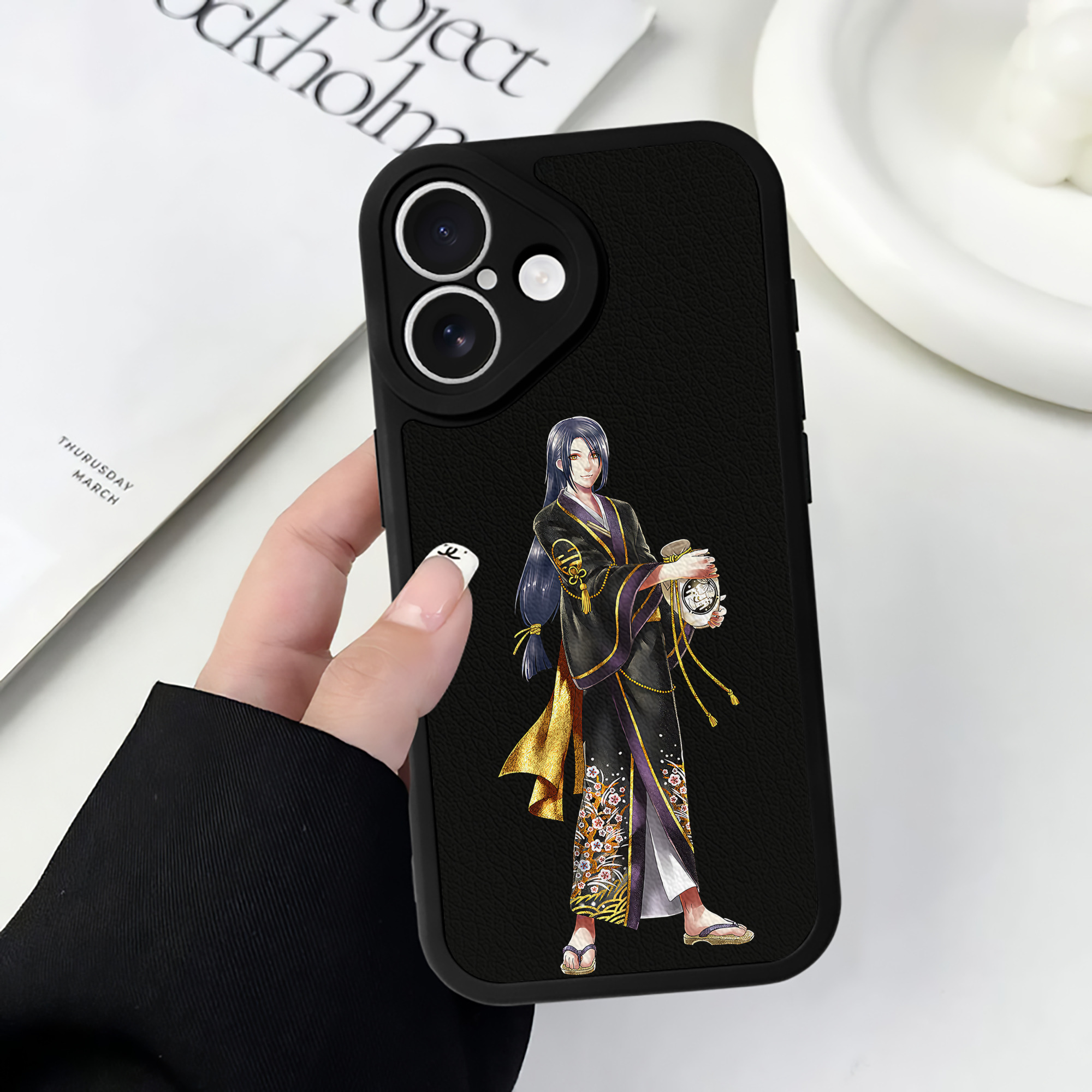 （画像用） 刀剣乱舞 Touken Ranbu 【iPhone 16シリーズ対応】シリコンスマホケース（レザー調） 材質：シリコン
